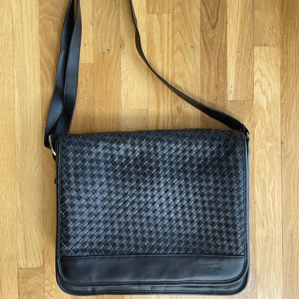 Crossbody Laptop Bag - Faux Leather